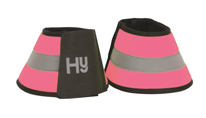 Hy Equestrian Viz Reflector Over Reach Boots - Pink
